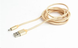 GEMBIRD Kabel USB A Male/Micro B Male 2.0, 1,8m, opletený, zlatý, blister