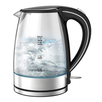 Rychlovarná konvice AKAI, AKG-804, skleněná, 1,7 L, LED indikační kroužek, 1850-2200 W