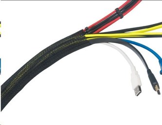 AKASA kabelový organizér, černý, Black Braided Cable Sleeve Wrap, 2M