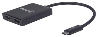 MANHATTAN Rozdělovač, MST Hub, USB-C na HDMI converter, černý