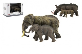 Zvířátka safari ZOO 14cm sada plast 2 ks v krabičce 16x11x9,5cm / 2 druhy