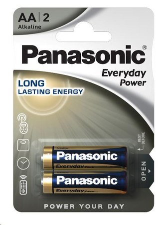 PANASONIC Alkalické baterie Everyday Power  LR6EPS/2BP AA 1,5V (Blistr 2ks)
