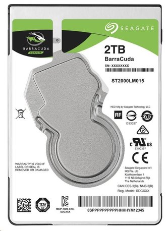 SEAGATE HDD BARRACUDA 2TB 2.5" SATAIII/600 5400RPM, 128MB cache, 7mm
