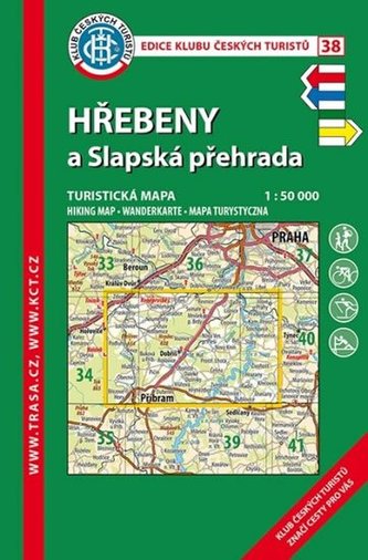 Hřebeny, Slapská přehrada /KČT 38 1:50T Turistická mapa