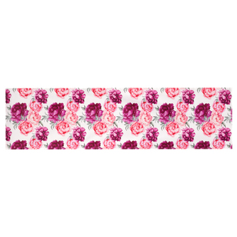 Běhoun s motivem pivoněk, 40x150 cm,100 % polyester.