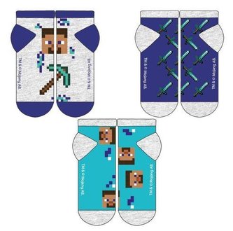 SADA 3 KS PONOŽKY MINECRAFT - velikost 29-30