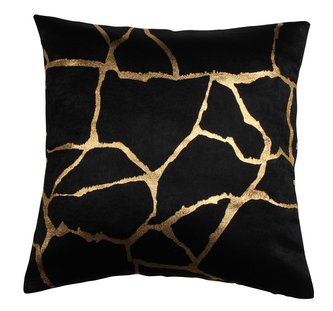 Polštář WUSTE černá/zlatá 45x45 cm Mybesthome
