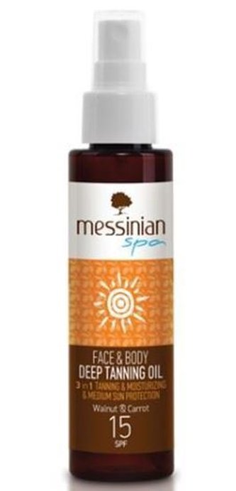 Messinian Spa Opalovací olej na obličej a tělo SPF 15 100 ml
