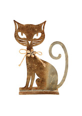 Kočka, kovová dekorace