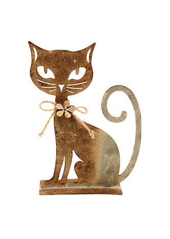 Kočka, kovová dekorace