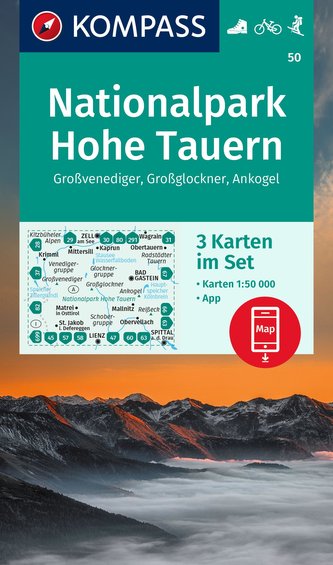 KOMPASS Wanderkarten-Set 50 Nationalpark Hohe Tauern, Großvenediger, Großglockner, Ankogel (3 Karten) 1:50.000 KOMPASS Wanderkarten-Set 50 Nationalpark Hohe Tauern, Großvenediger, Großglockner, Ankogel (3 Karten) 1:50.000
