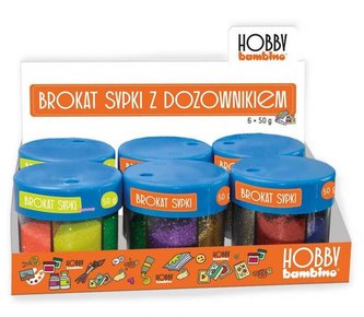 BAMBINO Glitter třpytky - různé barvy v zásobníku 6x50 g displej