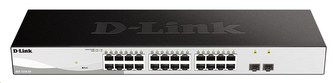 D-Link DGS-1210-26 26-port Gigabit Smart+ Switch, 24x GbE, 2x SFP, fanless