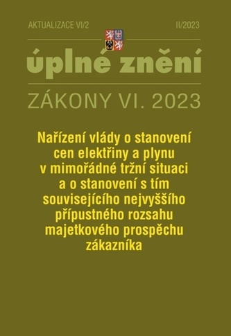Aktualizace VI/2 2023 Elektřina a plyn, Nařízení vlády o stanovení cen elektřiny a plynu v mimořádné tržní situaci