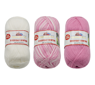 Příze HiMALAYA EVERYDAY SENFONi - bílá, růžová - 100g / 196 m - balení 3 x 100g