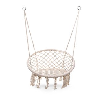 Zavěsné houpací křeslo | CIRCLE | smetanová | 80x60x120 cm | ALL 994184