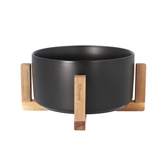 Salátová porcelánová mísa FINCAN černá O 20 cm Homla