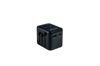 Cestovní adaptér "UTA-02", univerzální, USB-A (QC 3.0) / USB-C (PD20W) 2x USB, VERBATIM 49544