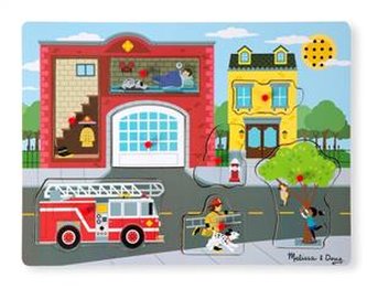 Drewniane Puzzle Dźwiękowe Straż Pożarna  Melissa&Doug (10736)