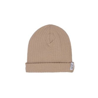 LODGER Beanie Seersucker Beige 6 - 12 měsíců