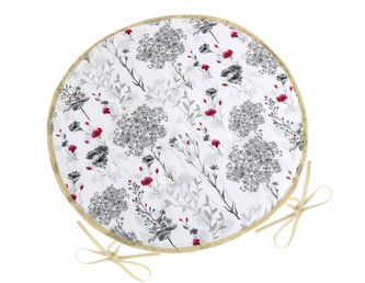 Sedák DITA kulatý hladký - šedé větvičky - šedá, červená, bílá - průměr 40 cm, výška puru 2 cm Sedák DITA kulatý hladký - šedé větvičky - šedá, červená, bílá - průměr 40 cm, výška puru 2 cm