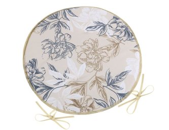 Sedák DITA kulatý hladký - šedobéžový květ - průměr 40 cm, výška puru 2 cm