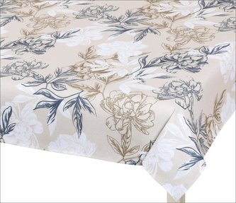 Ubrus DITA - šedobéžový květ - 120x140 cm