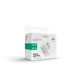 Adaptér FIXED Cestovní pro EU, UK a USA/AUS, s 3xUSB-C a 2xUSB výstupem, GaN, PD 65W, bílý