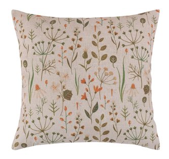 Povláček DITA - větvičky na režné - režná, zelená, oranžová - 45x45 cm