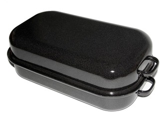 Pekáč smalt 30cm dvoudílný rovné dno  BELIS - bouchnutý