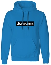 Unisex mikina s kapucí Playstation: Box Logo (L) modrá bavlna