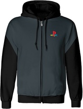 Pánská mikina s kapucí na zip Playstation: Classic Logo (2XL) šedá bavlna