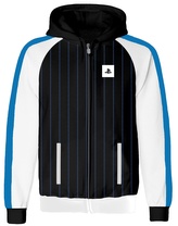 Pánská mikina s kapucí na zip Playstation: Striped Logo (2XL) černá bavlna