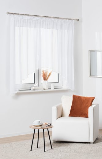 Dekorační krátká záclona s řasící páskou MILO bílá 290x160 cm MyBestHome