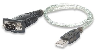 MANHATTAN převodník z USB na sériový port (USB AM / DB9M, RS232), blistr