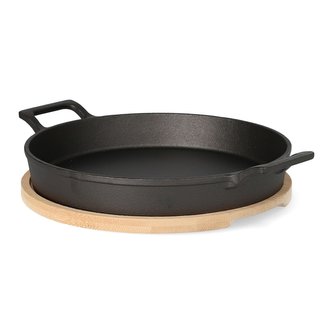 Pánev | ANDREAS | litinová se dvěma rukojeťmi a bambusovou podložkou | 25x20 cm | ALL 976968