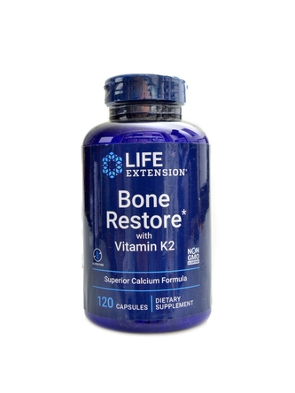 Life Extension - Bone restore with vitamin K2 120 kapslí