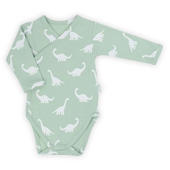 Kojenecké bavlněné body s bočním zapínáním dlouhý rukáv Nicol Ivo zelená - velikost 56 (0-3m)