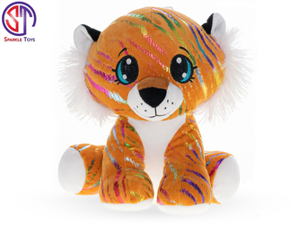 Tygr Star Sparkle plyšový oranžový 37cm sedící 0m+ v sáčku