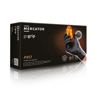 Mercator Rukavice jednorázové nepudrované GoGrip černé, 50 ks/bal, velikost L