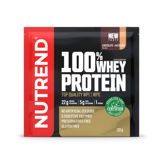 Nutrend 100% Whey Protein 30 g chocolate-hazelnut (NOVÝ OBAL) (čokoláda-oříšek)