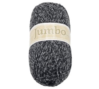 Příze JUMBO - černý melír - 100g / 147 m