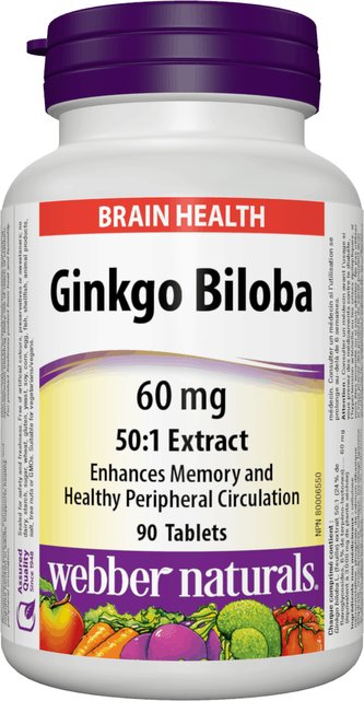 Webber Naturals Ginkgo Biloba 60 mg 90 tablet