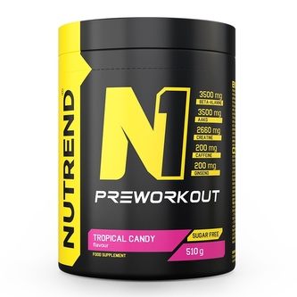 Nutrend N1 Pre - Workout 510 g tropical candy (tropické ovoce)