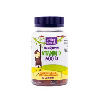 Webber Naturals Kidzown Vitamin D 600 IU 60 gummies