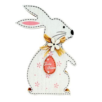 Zając drewniany biały