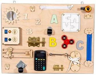 Tablica manipulacyjna Montessori średnia naturalna Sensoryczna