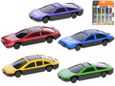 Auto sportovní kov 7cm 1:64 volný chod 5barev 10ks v krabičce