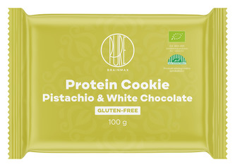 BrainMax Pure Protein Cookie - Pistácie & Bílá čokoláda, BIO, 100 g