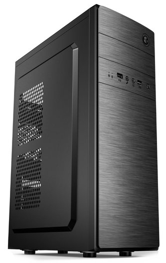 CRONO skříň Middle Tower D183A/ bez zdroje/ bez ventilátorů/ 2x USB 1.1/ černý